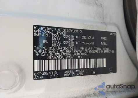 2023 Toyota Venza Le from USA, damaged, VIN JTEAAAAH3PJ129426